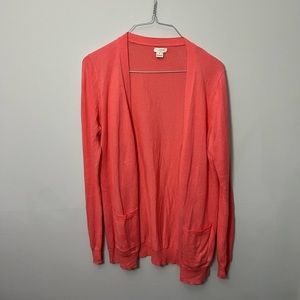 J. Crew Coral Pink Orange Cardigan